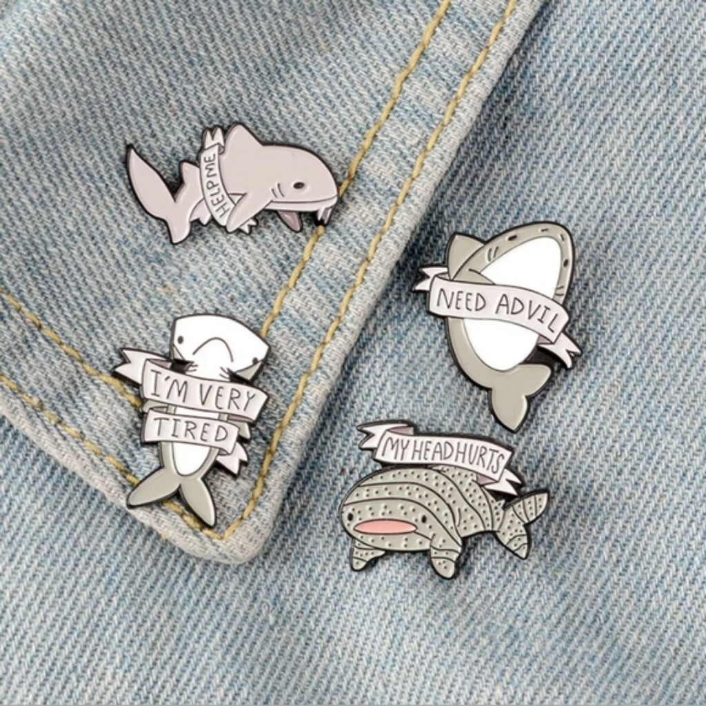 4pc Shark Pins